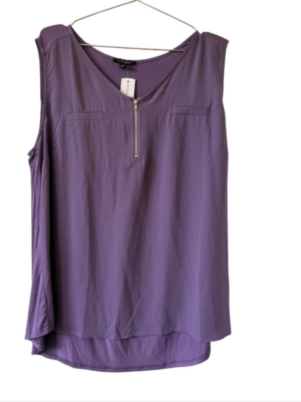 Papermoon Lavender Zip-Front Layered Tank